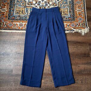 NWT J. Crew J Crew Wide Leg Essential Pant City Crepe Mediterranean Navy Blue 4